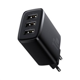 Ładowarka sieciowa Baseus Compact Quick Charger, 3x USB, 17W (czarna)