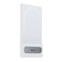 Uchwyt obrotowy podstawka Baseus Foldable Magnetic do iPhone MagSafe (biały)