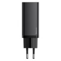 Ładowarka sieciowa Baseus GaN2 Lite, USB + USB-C, 65W, EU (czarna)