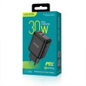 Ładowarka Sieciowa (PD 30W USB typ C + QC3.0 USB) Kakusiga Dual Port EU Charger KSC-668 czarna