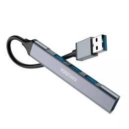 Adapter / Hub USB 4w1 3x USB 2.0 + 1x USB 3.0 KAKUSIGA KSC-751 szary