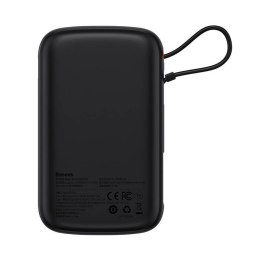 Powerbank Baseus Qpow Pro z kablem Lightning, USB-C, USB, 10000mAh, 20W (czarny)