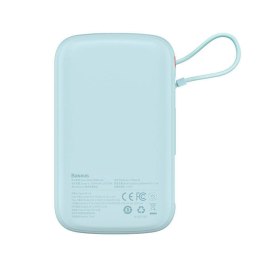 Powerbank Baseus Qpow Pro z kablem Lightning, USB-C, USB, 10000mAh, 20W (niebieski)