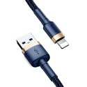 Kabel USB Lightning Baseus Cafule 2.4A 1m (złoto-granatowy)