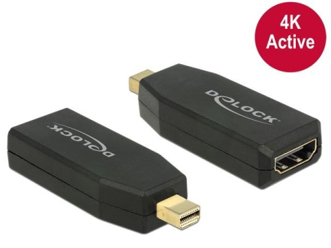 ADAPTER DISPLAYPORT MINI(M) 1.2->HDMI(F) AKTYWNY CZARNY DELOCK