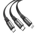 Kabel USB Baseus Fabric 3w1 USB-C / Lightning / Micro 3,5A 1,2m (szary)