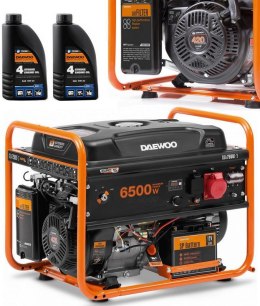 ZESTAW AGREGAT PRĄDOTWÓRCZY DAEWOO GDA 7500E-3 6.5kW + 2x GENERATOR OIL SAE 10W-30 DWO 600