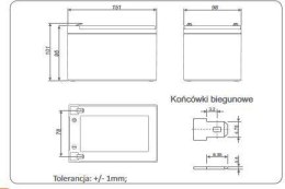 Akumulator AGM ALARMTEC serii BP 12V 12Ah