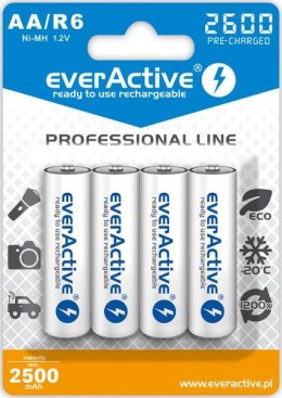 Akumulatorki AA / R6 Ni-MH everActive 2600mAh Professional Line (box 4 szt.)