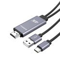 Adapter HDMI 4K do USB-C TYP C min v3.1 MHL KAKU KSC-557 Kabel Wideo udostępnianie ekranu szary