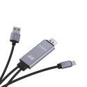 Adapter HDMI 4K do USB-C TYP C min v3.1 MHL KAKU KSC-557 Kabel Wideo udostępnianie ekranu szary