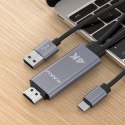 Adapter HDMI 4K do USB-C TYP C min v3.1 MHL KAKU KSC-557 Kabel Wideo udostępnianie ekranu szary